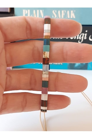 Miyuki Tila El Yapımı Kadın Bileklik-Tekli Pastel