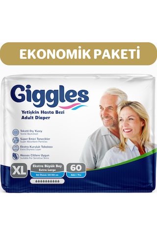 Giggles Yetişkin Bel Bağlamalı Hasta Bezi Extralarge 2 x 30'Lu