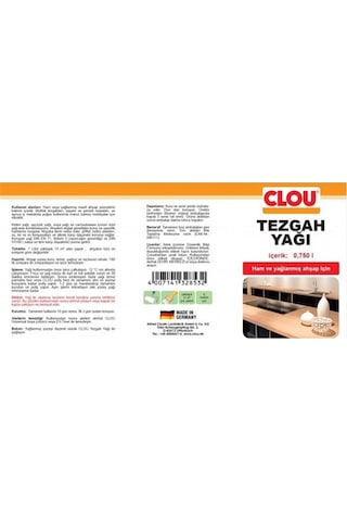 Clou 30763.00000 Ahşap Tezgah Yağı 750ml-4580