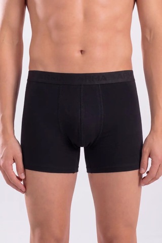 Astrid T Premium Giyim Pamuklu Düz Renk 3'lü Siyah Erkek Boxer Likralı Esnek Kumaş