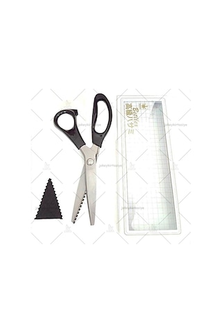 Çelik Silikon Saplı ✂ Sürfile Zigzag Kesim Makası 230Mm