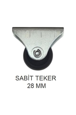 Ofis Koltuk Dolap Etejer İçin 28'lik Sabit Teker 4 Adet Siyah