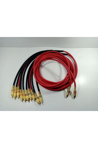 Amfi Rca Kablosu El Yapımı 2 Giriş 10 Çıkış %100 Bakır Parazit Yapmaz Anfi Rca Kablosu 5 Metre