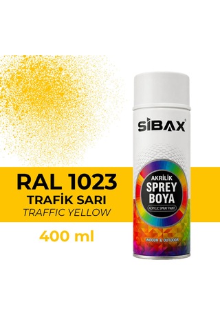 Sibax Akrilik Sprey Boya Trafik Sarı Ral 1023 400 Ml 0