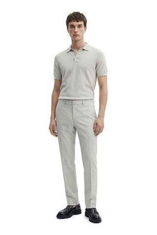 Düz Kumaş Slim Fit Klasik Erkek Pantolon Rafael Açık Gri