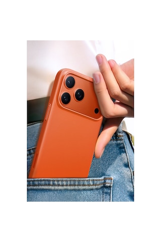Torras Apple iPhone Uyumlu 17 Pro Slimfit Magsafe Kılıf Turuncu