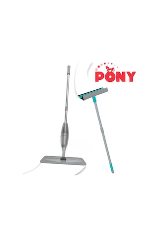 Pony Süper Sprey Mop Paspas Teleskopik Saplı Cam Sileceği Gri 2'li