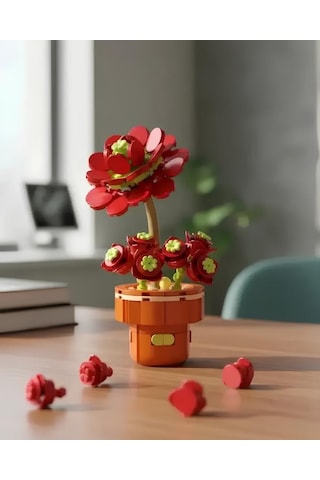 Dostoys Yapı Taşı Serisi Çiçek Yapım Seti Gül Sukulenti 186 Parça