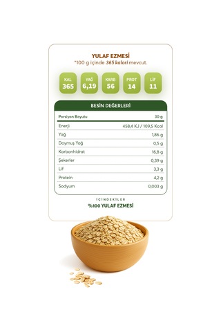 Glutensiz Fabrika Glutensiz Yulaf Ezmesi 500 G