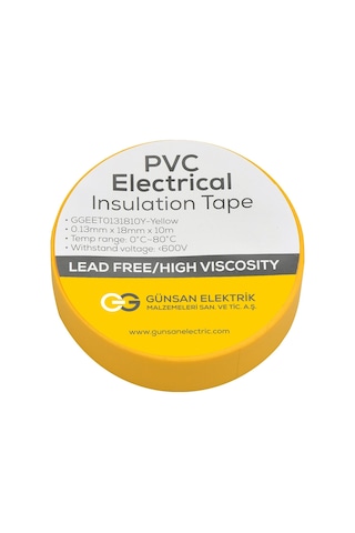 Günsan Sarı Elektrik İzolasyon Bandı 10 Adet