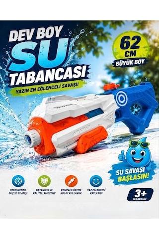 Dev Boy 62 Cm Su Tabancası - 1000 Ml Su Haznesi İle Yazın En Eğlenceli Savaşları Başlasın