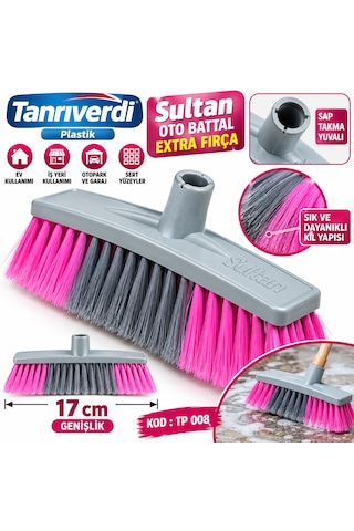 17 Cm Oto Battal Extra Fırça Araba Yıkama Temizlik Süpürgesi Ve Süngerli Set