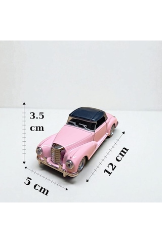 Nostaljik Klasik Çek Bırak Pembe Metal Araba Koleksiyonluk Metal Model Diğer