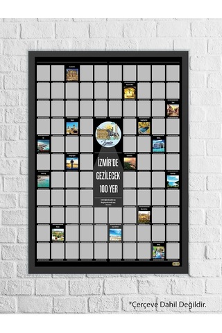 Check100 Best Of Izmir Kazı Kazan Posteri, Kazınabilir Izmir'de Gezilecek 100 Yer