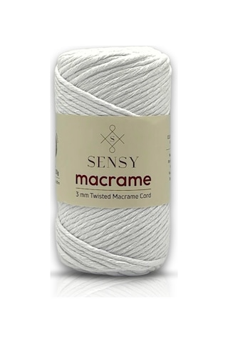 Sensy Premium Taranan Makrome Makrame Hobi Ipi Beyaz