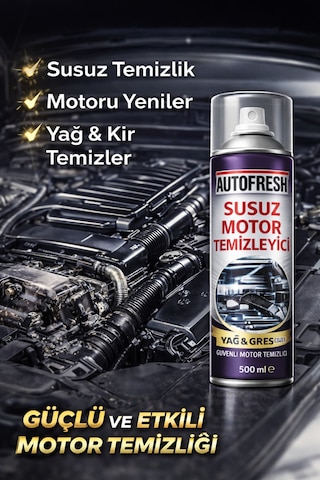 Susuz Motor Temizleyici Sprey 500 Ml Yağ & Gres Çözücü, Parlatıcı Etkili Motor Temizliği