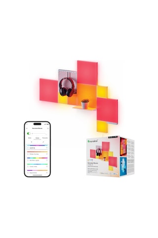 Nanoleaf Kare Blok Akıllı Rgbw Duvar Paneli Başlangıç Paketi App Kontrollü,10 Parça, Google Home, Al RGB