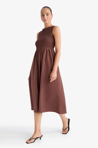 Defacto Bisiklet Yaka Terry Cotton Kolsuz Midi Elbise F5807ax25smbn320 Kahve