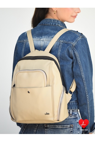 Jara Bag Freya Kadın Sırt Çantası Şık, Yumuşak Dokulu Ve 5 Bölmeli Vizon