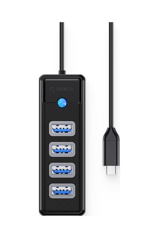 Orico Type-C to USB-A 3.0 4 Portlu Ultra Slim USB Çoklayıcı Hub Siyah