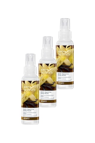 Avon Soft Vanilya ve Sandal Ağacı Kokulu Vücut Spreyi 3 x 100 ML