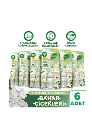 Air Wick Elektrikli Oda Kokusu Yedek Şişe Bahar Çiçekleri Esansiyel Yağlar İçerir 6 x 20 ML
