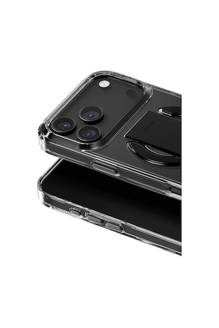 Apple Uyumlu iPhone 17 Pro Max Kılıf Heldro Tutma Bandı Ve Bilek Askısı Premium Yüksek Dayanıklı Koruma Kapak Siyah