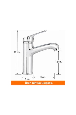 Nuss Lale Yüksek Lavabo Bataryası - Çift Su Girişli 9401-y Krom