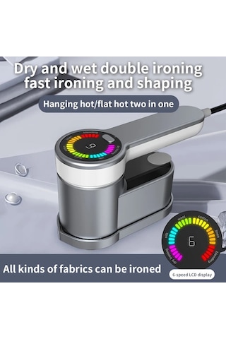 Honeybeeshop Gri Taşınabilir El Tipi Ütü Makinesi 1200w 6 Ütüm Modu 180 Dönebilen Sap Kompakt Hafif Seyahat Ve Ev İçin