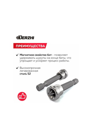 Derzhı Ph2 Sınırlayıcılı Tornavida Uç Seti L50 Mm, 2 Adet 196689070