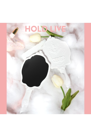 Vkemall Hold Lıve Zarif Oymalı Giyinme Aynası Taşınabilir El Makyaj Aynası Doğal Şeffaf