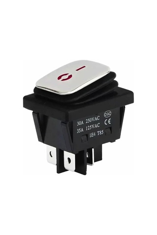 Alkatronik 30a 250v On-off Anahtar Yüksek Akım Kcd4 4 Pin Buton Ip67 Su Geçirmez Led Işıklı Rocker Switch