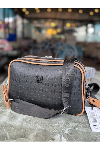 Just Polo Orijinal Kadın Ayarlanabilir Uzun Askılı Omuz Çantası Shopper 17x27 Yeni Siyah Camel