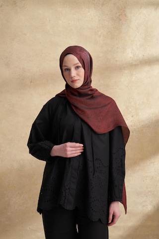 Armanda Jose Jakar Ethnic Desen Şal- 3303 Kızıl Kahve