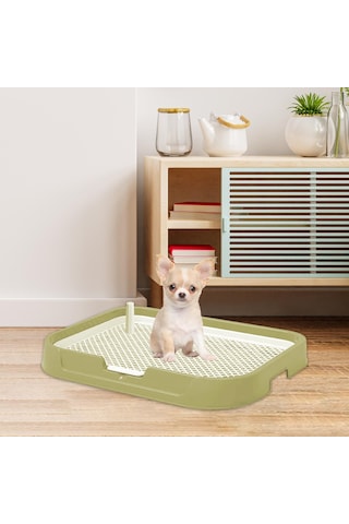 Homyl Köpek Tuvaleti Kapalı Üstü Açık Giriş Kumu Sarı