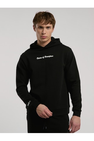 Everlast Champions Collection Siyah Erkek Kapüşonlu Sweatshirt Siyah