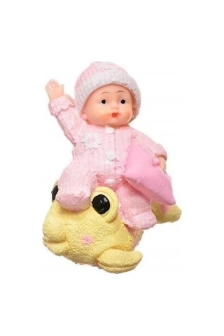 Durukar Decotown Hediyelik Sevimli Pembe Bebek Biblo Polyester Süs Eşyası