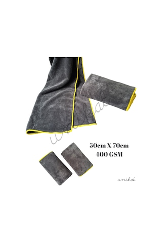 Unikat Çift Taraflı Mikrofiber Araç Kurulama Havlusu 50 70 Cm 400 Gsm - 1 Adet