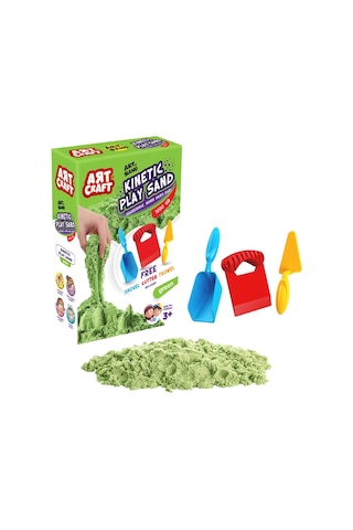 Art Sand Aksesuarlı Yeşil Oyun Kumu 1000 Gr. - Kinetik Kum Seti - Natural Kum - Doğal Kum Çok Renkli