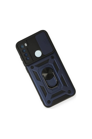 Newface - 629 - Xiaomi Redmi Note 8 Kılıf Pars Lens Yüzüklü Silikon - Spt-gld - - Lacivert