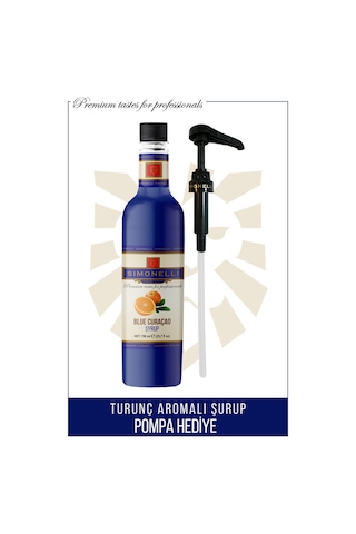 Simonelli Kahve ve Kokteyl Şurubu Turunç Aromalı 700 ML + Pompa