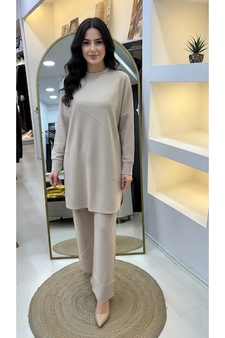İnvee Modal Kumaş Takim 7239 Vanilya Vanilya