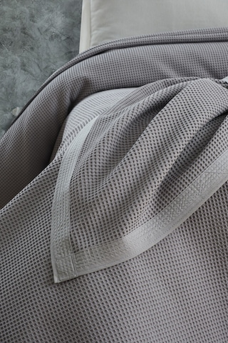 Mulberry Klimalı Pike %100 Pamuk Petekli Pike Dörtmevsim Pike Çift Kişilik 220 x 240 Gri