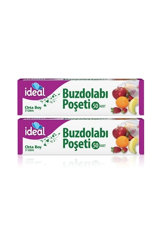 İdeal Buzdolabı Poşeti Orta Boy 2 x 50'li 24 x 33 CM