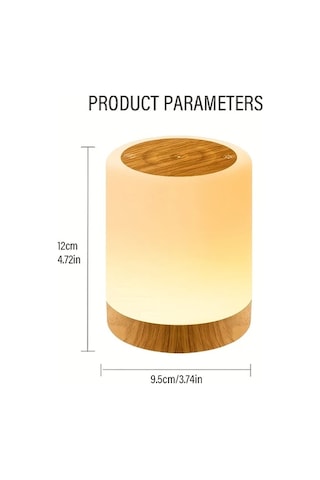 Boatshop1 Lihangstar 1pc Akıllı Dokunma Led Gece Lambası Düzenlenebilir Masa Lambası Taşınabilir Sıcak Rgb Renkler 3 Işık Modu Usb Şarj 1500mah Yatak Oturma Odası