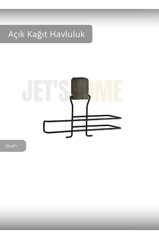 Jet's Home Kağıt Havluluk Paslanmaz Peçetelik Çelik Banyo Havluluk Düzenleyici Siyah Siyah