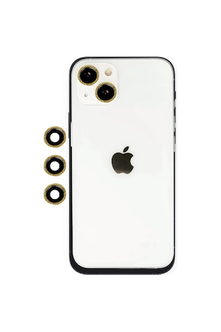Newface Apple İphone 14 Shine Kamera Lens - Gold