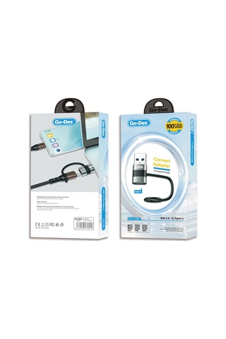 Go-des Gd-ct069 Usb 3.0 To Type-c Data Ve Hızlı Şarj Adaptörü Siyah
