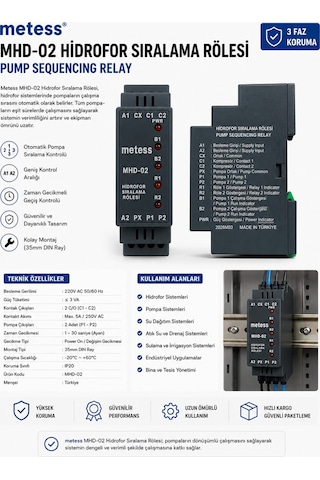 METESS MHD-02 HİDROFOR SIRALAMA RÖLESİ