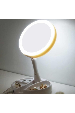 Cbtx Katlanabilir 10x Büyüteçli Led Işıklı Makyaj Aynası